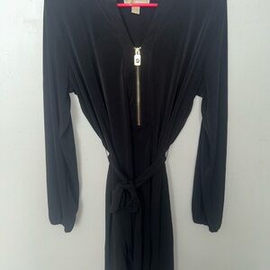 Michael Kors Black Long Sleeve Dress with Zipper